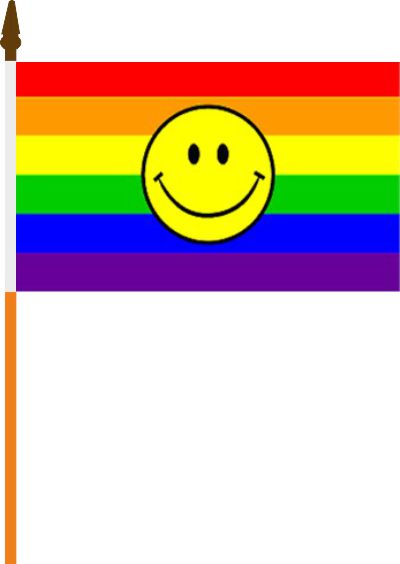 Fahne Flagge Regenbogen 30x45 cm mit Stab 