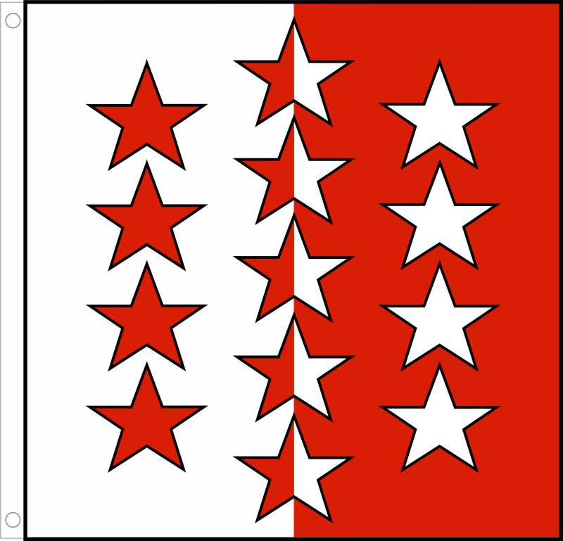 Tischfahne Schweiz Kanton Wallis 12 x 12 cm Tischflagge