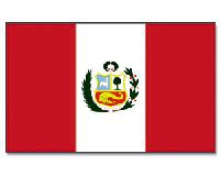 Peru mit Wappen gedruckt im Querformat | 90 x 150 cm