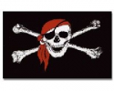 Pirat mit Kopftuch gedruckt im Querformat | 90 x 150 cm