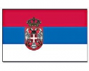 Serbien mit Wappen Fahne / Flagge am Stab | 30 x 45 cm