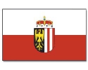 Obersterreich mit Wappen Fahne / Flagge am Stab | 30 x 45 cm