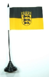 Baden Wrttemberg Tisch-Fahne mit Fuss | 11 x 16 cm