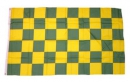 Fan-Fahne im Karo Design gelb / grn | 90 x 150  cm