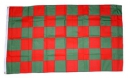 Fan-Fahne im Karo Design grn / rot | 90 x 150  cm