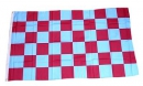 Fan-Fahne im Karo Design blau / rot | 90 x 150  cm