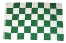 Fan-Fahne im Karo Design grn / weiss | 90 x 150  cm