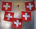 Stoff Fahnenkette Schweiz gedruckt | 5 Fahnen 30 x 30 cm 3 m lang