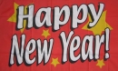 Neujahrs / Happy New Year Fahne gedruckt | 90 x 150 cm