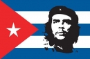 Kuba mit Che Guevara Fahne gedruckt | 60 x 90 cm