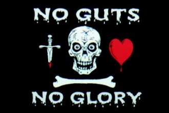 Pirat No Guts No Glory Fahne gedruckt | 90 x 150 cm