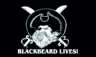 Pirat Schwarzbart lebt Fahne gedruckt / Blackbeard lives | 90 x 150 cm