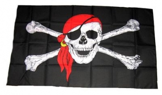 Pirat mit Kopftuch Fahne gedruckt | 60 x 90 cm