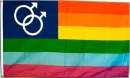 Regenbogen Mann / Rainbow Men Fahne gedruckt | 90 x 150 cm
