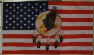 US Adler Traumfnger / US Eagle Dream Catcher Fahne gedruckt | 90 x 150 cm
