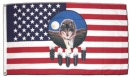 US Federn mit Wolf Fahne gedruckt | 90 x 150 cm