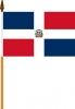 Dominikanische Republik Fahne am Stab gedruckt | 30 x 45 cm