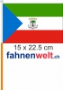 quatorial Guinea / Aequatorial Guinea Fahne / Flagge am Stab  Pack  4 Stck | 15 x 22.5 cm