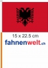 Albanien Fahne / Flagge am Stab  Pack à 4 Stück | 15 x 22.5 cm