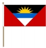 Antigua und Barbuda Fahne / Flagge am Stab  Pack  4 Stck | 15 x 22.5 cm