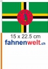 Dominica Fahne / Flagge am Stab  Pack  4 Stck | 15 x 22.5 cm cm