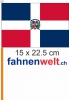 Dominikanische Republik Fahne / Flagge am Stab  Pack  4 Stck | 15 x 22.5 cm
