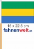 Gabun Fahne / Flagge am Stab  Pack  4 Stck | 15 x 22.5 cm