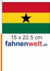 Ghana Fahne / Flagge am Stab  Pack  4 Stck | 15 x 22.5 cm
