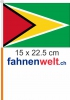 Guyana Fahne / Flagge am Stab  Pack  4 Stck | 15 x 22.5 cm