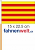 Katalonien Fahne / Flagge am Stab  Pack  4 Stck | 15 x 22.5 cm