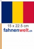 Tschad Fahne / Flagge am Stab  Pack  4 Stck | 15 x 22.5 cm