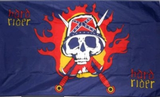 Totenkopf Hard Rider Fahne gedruckt | 90 x 150 cm
