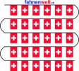 Stoff Fahnenkette Schweiz gedruckt | 30 Fahnen 15 x 22.5 cm 9 m lang