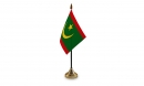 Mauretanien Tisch-Fahne neues Design mit Fuss | 11 x 16 cm