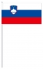 Slowenien Papier-Fahne am Stab gedruckt Pack mit 25 Stck | 12 x 24 cm