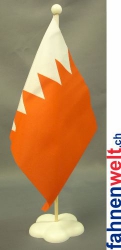 Bahrain Tisch-Fahne gedruckt | 22.5 x 15 cm mit Blumenfuss