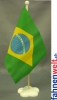 Brasilien Tisch-Fahne gedruckt | 22.5 x 15 cm mit Blumenfuss