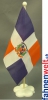 Dominikanische Republik Tisch-Fahne gedruckt | 22.5 x 15 cm mit Blumenfuss