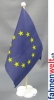Europäische Union Tisch-Fahne gedruckt | 22.5 x 15 cm mit Blumenfuss