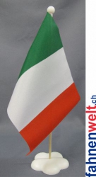 Italien Tisch-Fahne gedruckt | 22.5 x 15 cm mit Blumenfuss