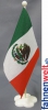 Mexico Tisch-Fahne gedruckt | 22.5 x 15 cm mit Blumenfuss