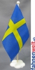Schweden Tisch-Fahne gedruckt | 22.5 x 15 cm mit Blumenfuss