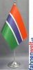 Gambia Tisch-Fahne DeLuxe ohne Stnder | 15.5  x 24 cm