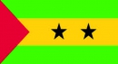 Sao Tome & Principe Tisch-Fahne DeLuxe ohne Stnder | 15.5  x 24 cm