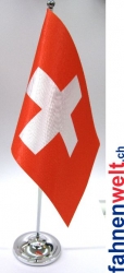 Schweiz Tisch-Fahne DeLuxe ohne Stnder | 16 x 16 cm