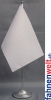 weiss Tisch-Fahne DeLuxe ohne Ständer | 15.5  x 24 cm