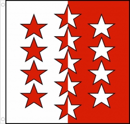 Wallis (VS) Fahne gedruckt | 200 x 200 cm aus Stoff